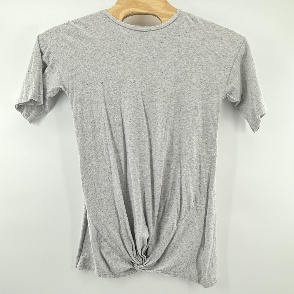 Fifth Label Shirt Women Small Gray Twist Front Hem Short Sleeve Casual Tunic Tee